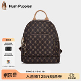 暇步士（Hush Puppies）背包女士双肩包新款时尚印花潮流百搭大容量通勤女包旅行包 咖色/巴吉度HA-211220850