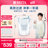 碧然德（brita） 【孙颖莎推荐】家用净水壶 滤水壶滤芯 MAXTRA+LE 去水垢专家版滤芯 设计师水壶蓝色+PRO滤芯12枚