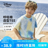 迪士尼（DISNEY）男童短袖T恤透气排汗六一儿童节半袖上衣25夏DB421BE19彩160