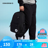 匡威（Converse）学生书包新款双肩包经典款大容量旅行包初高中生男女童通用背包 正黑色 M【30*11.5*44cm 约15L】