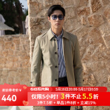 雅戈尔（YOUNGOR）风衣男翻领单风衣锦纶耐穿舒适透气男士上衣外套 GYDF424995YQA卡其 L 175/96A