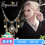 special复古短款项链锁骨链女颈链流苏镂空个性衬肤神秘 黑色 流苏镂空项链