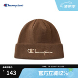 Champion冠军针织帽女春秋新款美式复古刺绣毛线帽冷帽潮牌街头帽子男 深棕 均码