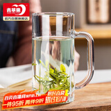 青苹果带把茶杯水杯 啤酒杯扎啤杯 无铅玻璃杯饮料杯可乐杯 320ML