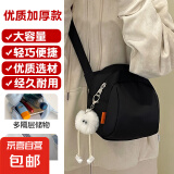 高颜值小众设计小包女2025新款潮流贝壳包轻便百搭大容量斜挎包包 黑色