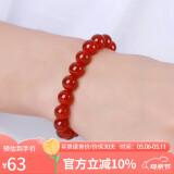 石玥珠宝精品10mm红玛瑙手串本命年转运珠手链男女士款 水晶玛瑙