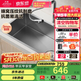 九牧（JOMOO）压纹纳米抗刮抗菌窄边水槽大单槽厨房洗菜盆68*45无龙头06504-9CZ
