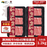 真牛馆澳洲和牛牛肉 肥牛 牛肉片200g/4份装/6份装  烧烤 烤肉火锅食材 澳洲和牛MB45牛肉片6份/1.2kg