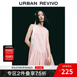 UR女装甜美减龄系带打褶圆领无袖连衣裙UWU740038 冷粉色 S