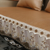 夏季沙发垫欧式防滑高档奢华凉席垫藤席垫真皮夏天款冰丝凉席坐垫 斜纹 20cm*30cm （餐垫4片一套）