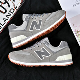 新百伦男鞋秋冬季透气网面运动鞋潮流百搭N字情侣休闲鞋女574复古跑步鞋 元祖灰 42 建议买大一码