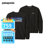 巴塔哥尼亚（Patagonia）男女士情侣款Logo混纺棉加绒加厚套头卫衣P-6UprisalCrew 39657 BLK M