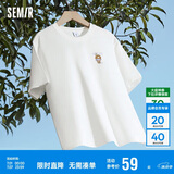 森马（Semir）【多彩凉感T】短袖t恤女夏中长款宽松舒适刺绣上衣109324100007