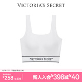 维多利亚的秘密（Victoria's Secret）杨幂同款 可外穿Logo针织背心文胸运动内衣无钢圈女 95D1白色-复古方领 11228101 S （32C/32D/34A/34B）