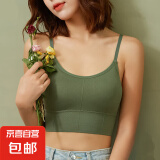 【免穿内衣】背心式文胸可拆卸抹胸女无缝外穿打底文胸内衣可外穿 1件装【随机色】 均码【体重80-130】