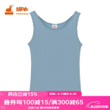 铜牛【商场同款】精梳棉罗纹窄肩女背心基础款花边打底衫女VB012 浅蓝 L (170/95)