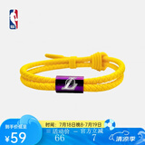 NBA手环湖人队金属装饰手环男女篮球体育运动配饰硅胶材质可调节配饰 湖人队 金属装饰手环