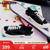 FILA FUSION斐乐女鞋帆布鞋女 低帮板鞋POP轻质帆布鞋休闲运动鞋女 黑-BK 40