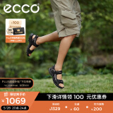 爱步（ECCO）户外凉鞋男鞋 夏季男士透气魔术贴沙滩鞋子 越野069564 黑色/灰色06956450034 41