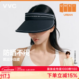 VVC成毅同款防晒帽遮阳帽男女防紫外线遮脸空顶太阳大檐帽子 时尚黑