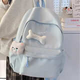 麓格立书包儿童春游研学初中女背包大容量高中大学生双肩包校园防泼水 小清新双肩包【大号带挂件】