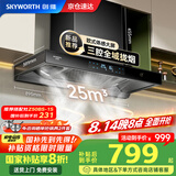 创维（Skyworth）【家电国家补贴20%】抽油烟机家用 欧式顶吸三腔油烟机 25立方大吸力排烟机 高温自清洗Y015
