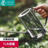 墨斗鱼浇花水壶长嘴 洒水壶家用大容量浇水浇花种菜不锈钢喷壶1L 3542