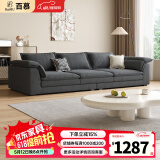 百慕（baimu）沙发客厅小户型沙发布艺沙发直排Baxter沙发意式极简家具 其他色麂皮绒/1m宽/海绵坐垫 三人位 2.6m 实木框架蛇形弹簧