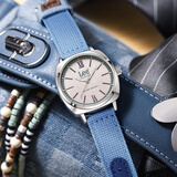 Lee手表学生男女初高中生专用夜光石英复古尼龙手表生日礼物F527白色