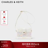 CHARLES&KEITH复古绗缝单肩包斜挎包盒子包包女包生日礼物CK2-80701182 Light Pink浅粉色 S