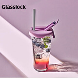 Glasslock玻璃水杯凉水冷萃杯进口大容量女生高颜值家用刻度吸管杯子450ml