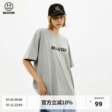 BEASTER短袖T恤男女同款国潮牌基础款纯色休闲圆领上衣易穿搭 花灰色 XL