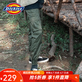 dickies休闲裤 男女同款新复古回潮印花多口袋束口工装裤百搭8 军绿色 28