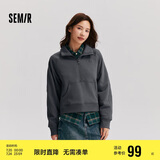 森马（Semir）卫衣女插肩袖立领复古简约2024冬季抓绒套头衫ins潮109724116001