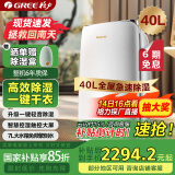 格力（GREE）除湿机家用抽湿机除湿量40升/天低噪除潮防霉除湿器智能控湿一键干衣单间参考面积80平DH40EF