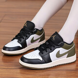 耐克（NIKE）【潮】Air Jordan aj1板鞋男女情侣新款低帮休闲运动篮球鞋休闲鞋 553560/553558-092黑白绿 女款GS 40 女