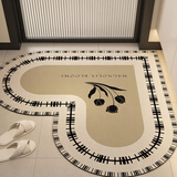 茵尚心形浴室吸水地垫卫生间脚垫入户门口地毯厕所防滑垫子80*80cm