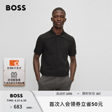 BOSS【男女同款 100%棉 珠地布】男士春夏情侣休闲短袖Polo衫 001-黑色 XL