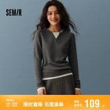 森马（Semir）森马毛衣女短款假两件含羊毛针织衫24冬新款保暖内搭109724107015