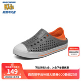 Skechers斯凯奇儿童洞洞鞋夏季凉鞋男女童涉水溯溪鞋防滑沙滩拖鞋91995L 男童/炭灰色/橘色/CCOR 27.5