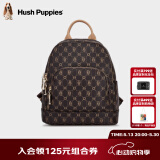 暇步士（Hush Puppies）背包女士双肩包2024新款时尚印花潮流百搭大容量通勤女包旅行包 咖色/巴吉度HA-211220850