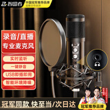 智国者【实时监听】麦克风电容游戏录收音麦降噪话筒主播k歌直播笔记本电脑usb有线声卡专业音箱配音设备