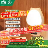 雷士（NVC）小夜灯时钟婴儿喂奶灯卧室床头遥控可充电七夕情人节礼品3种色温