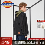dickies夹克多口袋拼接撞色外套 男士休闲百搭长袖薄外套10103 黑色 M