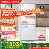东芝（TOSHIBA）白珍珠450自动制冰60cm超薄零嵌平嵌入式国家补贴十字对开门家用一级能效电冰箱GR-RF450WI-PM151
