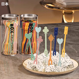 家の物语日本一次性水果叉食品级家用小叉子塑料蛋糕签甜品叉儿童宝宝果插