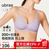 ubras[虞书欣同款]夹心软支撑光面小胸聚拢女无痕内衣隐形无钢圈文胸罩 【背勾款】香提紫色 L -80ABC杯