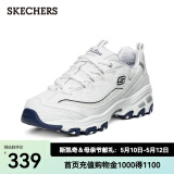 斯凯奇（Skechers）女鞋小白熊女士休闲鞋子厚底增高百搭运动软底老爹鞋女99999863 白色/海军蓝色/WNV 37.5