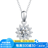 燮乐 1克拉莫桑钻戒指S925银镶莫桑石戒子  多款可选 1克拉太阳花吊坠(附银项链)