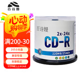 百诗嫚CD-R 光盘/刻录光盘/空白光盘/刻录碟片/ 直径8CM / 3寸 小光盘 24速 220m桶装50片 刻录盘